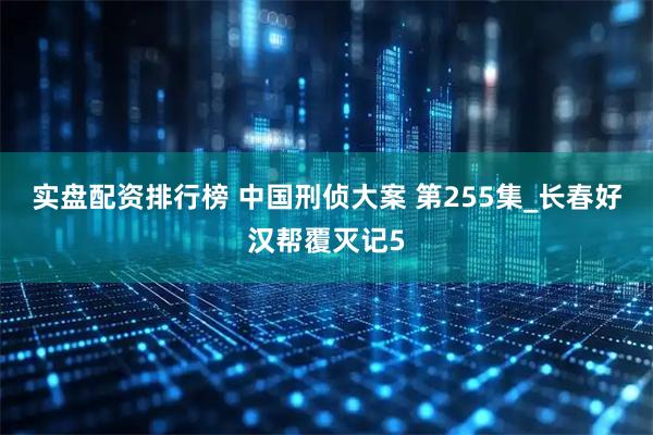 实盘配资排行榜 中国刑侦大案 第255集_长春好汉帮覆灭记5