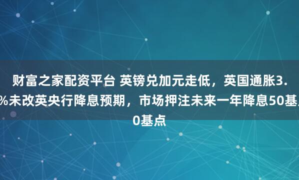 财富之家配资平台 英镑兑加元走低，英国通胀3.4%未改英央行降息预期，市场押注未来一年降息50基点