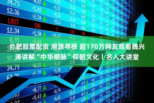 合肥股票配资 溯源寻根 超170万网友观看魏兴涛讲解“中华根脉”仰韶文化丨名人大讲堂